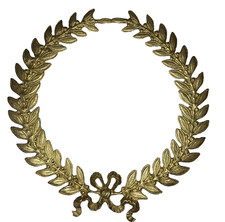 décor pediment bronze or brass clock pendule antique meuble French ART lauriers