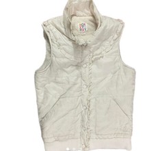 Old School Roxy Puffer vest with frilly trim size Small White