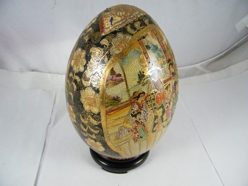 Satsuma china porcelain egg - china, 7"