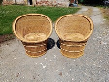 Pair of Vintage Wicker Armchairs