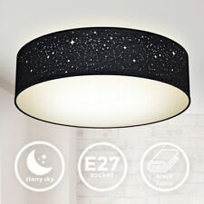 Plafonnier tissu noir avec décor étoile éclairage plafond chambre salon E27 38cm