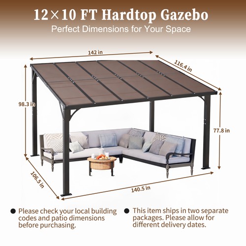 12x10 hardtop gazebo - hardtop,