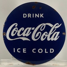 Plaque émaillée Coca-Cola - Ø 50 cm (19,7") - Retro Restaurant Pub Vintage...