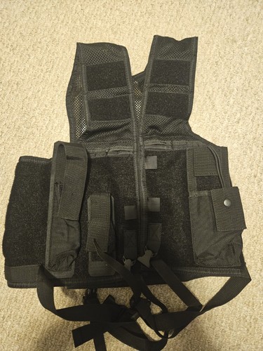 Black tactical nylon vest - black,