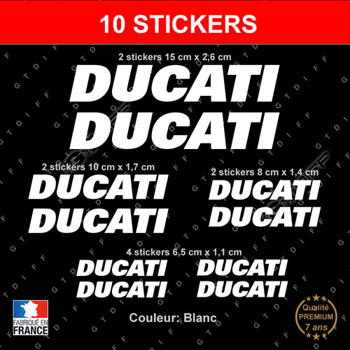 Stickers ducati blanc - 10,