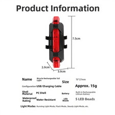 Feu arrière rechargeable USB