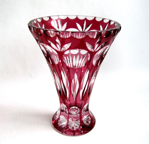Vase rose cristal taillé - vase,