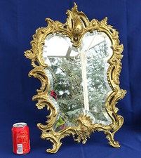 MIROIR DE TABLE BRONZE DORE