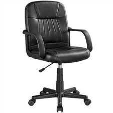 Chaise de Bureau Hauteur Réglable Fauteuil de Bureau Ergonomique Cuir PU 