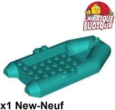 Lego 1x Bateau Zodiac Boat rubber Raft small boudin 12x6x2 dark turquoise 78611