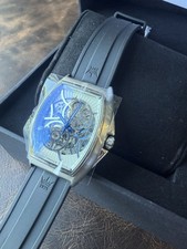 Yonger & Bresson Le Singulier Silver Tonneau With Both Leather And Silicon Strap