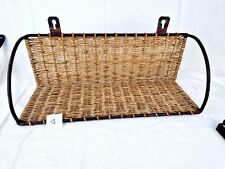 Ancienne Étagère Murale En Fer Forgé Et Osier Rotin Vintage Raoult Guy ? 1