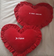 2 Coussins en forme coeurs
