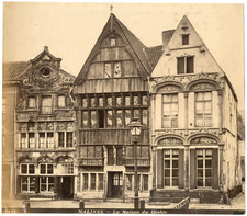 Belgium, Mechelen, House of the Devil Vintage Albumen Print, Albumen Print 
