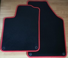 Set 2 Tapis VELOURS Noir Pour Peugeot RCZ Coupé Sport SUR MESURES Bords ROUGE