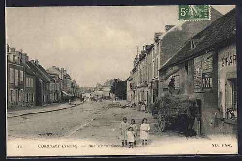 Cpa corbigny rue la gare - cpa, corbigny,