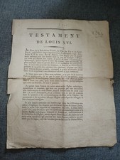 Document Ancien TESTAMENT DU ROI LOUIS XVI Vieux Papiers COMPLET Révolution