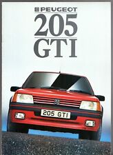 Peugeot 205 GTi 1.6 & GTi 1.9 1987-1988 UK Market Sales Brochure