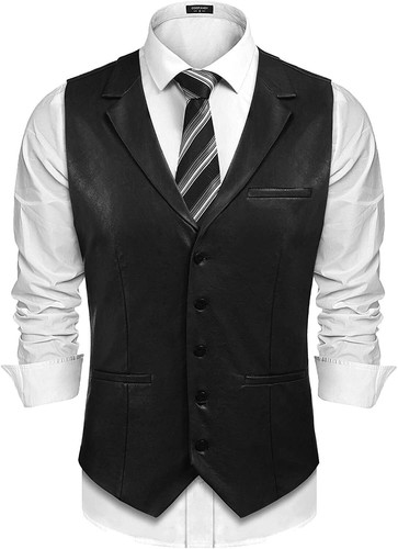 Gilet cuir agneau - en, noir