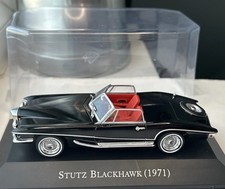 IXO Stutz Blackhawk Convertible 1971 Black On Display Plinth With Cover 1:43