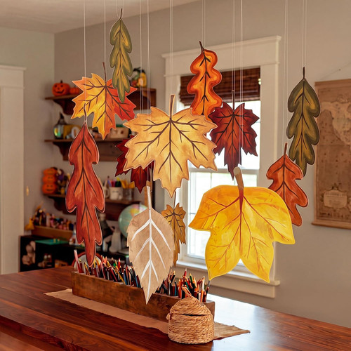 Pcs large fall maple leaves - 12,