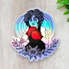 Autocollant holographique boxeuse 2 by Lashka