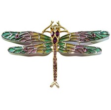 Grande Broche Libellule Broche copie Fabergé LIBELLULE - Broche email et strass 
