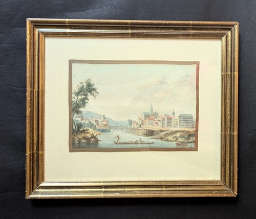 Aquarelle encadrée sous verre