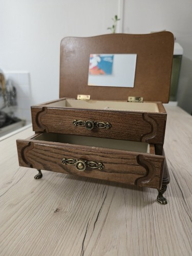 Boîte bijoux bois style - boîte,