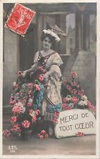 CP WOMAN FLORIST SIGN THANK YOU FROM ALL MY HEART HOOD ROSES FLOWERS - 96709