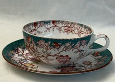 SARREGUEMINES MINTON 218 PORCELAIN TEA CUP AND SAUCER