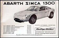 Abarth Simca 1300, Original Advertising from 1965