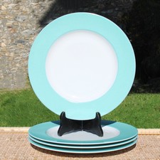 Set of 4 presentation plates / Limoges / Turquoise Atoll / Letang Rémy ø 31 cm