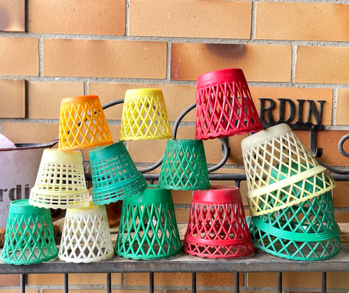 Lot cache pots vintage en - 12,