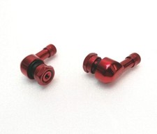 2x valve coudée alu rouge
