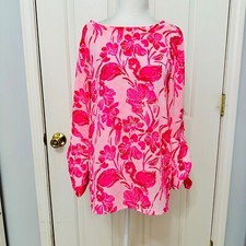 LILLY PULITZER LANGSTON PINK CORAL REEF BARBIE BARBIECORE BLOUSE TOP NEW SMALL