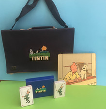 LOT COLLECTIONS TINTIN HERGE MOULINSART 2001/2002 - BAG - CARDS - CARPET
