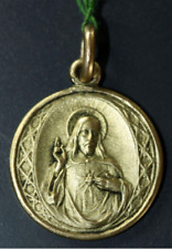 Early 20th Century Gold Plated Religious Medal "Sacred Heart of Jesus"