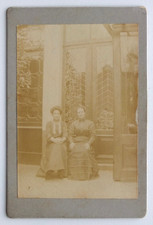 Women seated windows art nouveau - old photo CDV