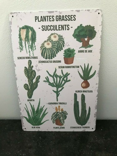 Plaque metal plantes - en,