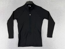 De Soto Triathlon Jersey Adult Small Black Long Sleeve 1/2 Zip Pockets