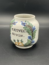 Earthenware pharmacy jar, inscription “Medvil Bovin”, 19th century