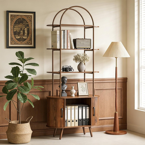 Tall arched bookshelf tier - bookshelf,, 4-tier
