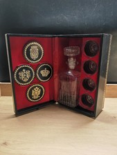 Antique Vintage Phillipp Sweden Design Whiskey Glasses Leather Case