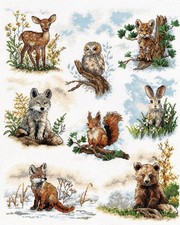 Forest Babies - Kit point de croix compté, broderie à l'aiguille