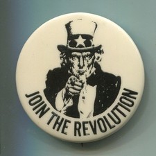 1960s Anti Vietnam War & Draft  Uncle Sam Join The Revolution Cause Protest  Pin