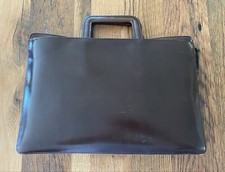 Vintage 1987 Brown Valise Briefcase made in Romania Top Grain Leather