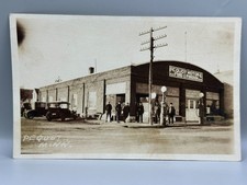 1920s FORD & FORDSON Purol GAS STATION Photo PEQUOT LAKES MN Motor Postcard RPPC