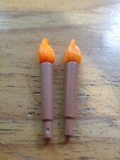  2 torches, wood fire Middle Ages, Western Playmobil 