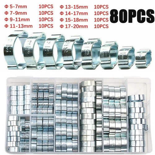 80pcs colliers serrage inox - 80pcs, de